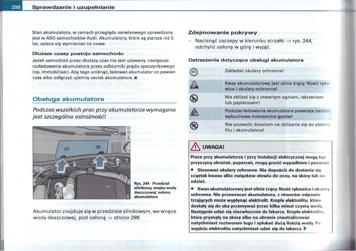 Audi A6 C5 instrukcja obslugi / page 292