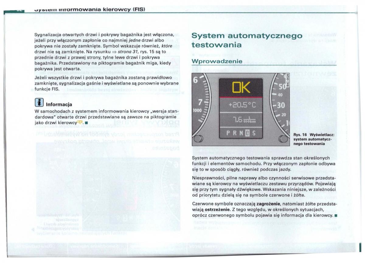 Audi A6 C5 instrukcja obslugi / page 30