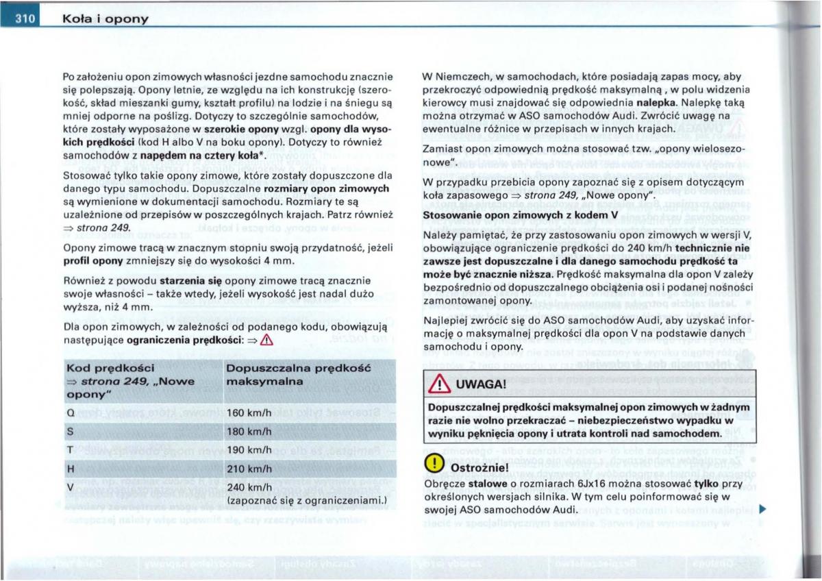 Audi A6 C5 instrukcja obslugi / page 304