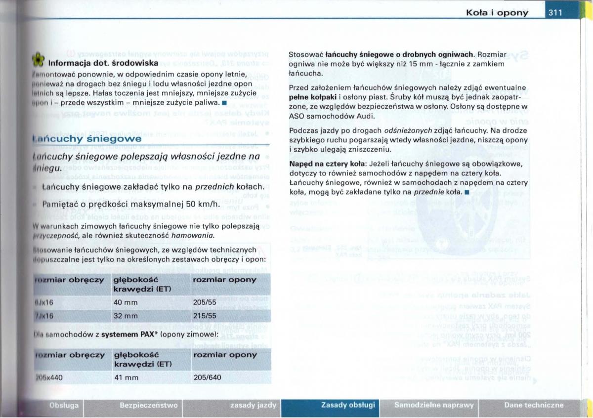 Audi A6 C5 instrukcja obslugi / page 305