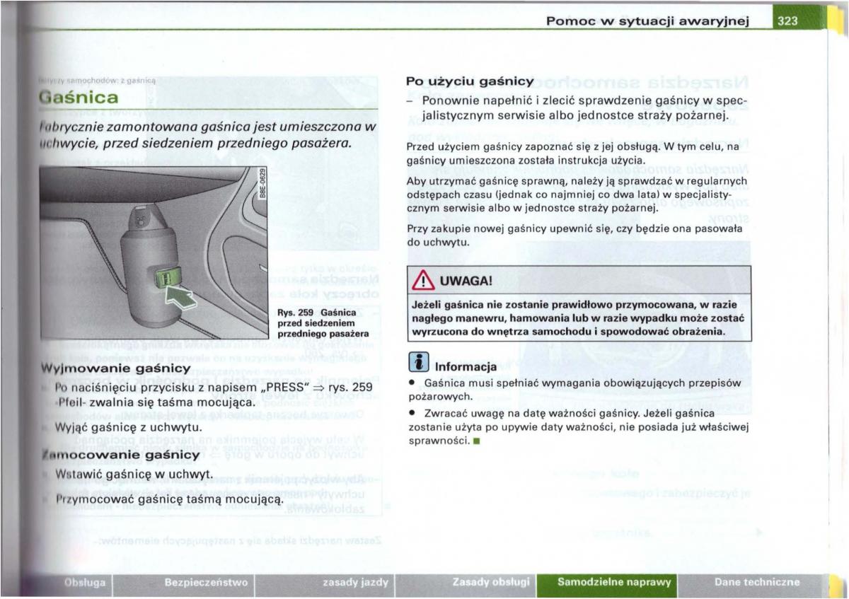 Audi A6 C5 instrukcja obslugi / page 314