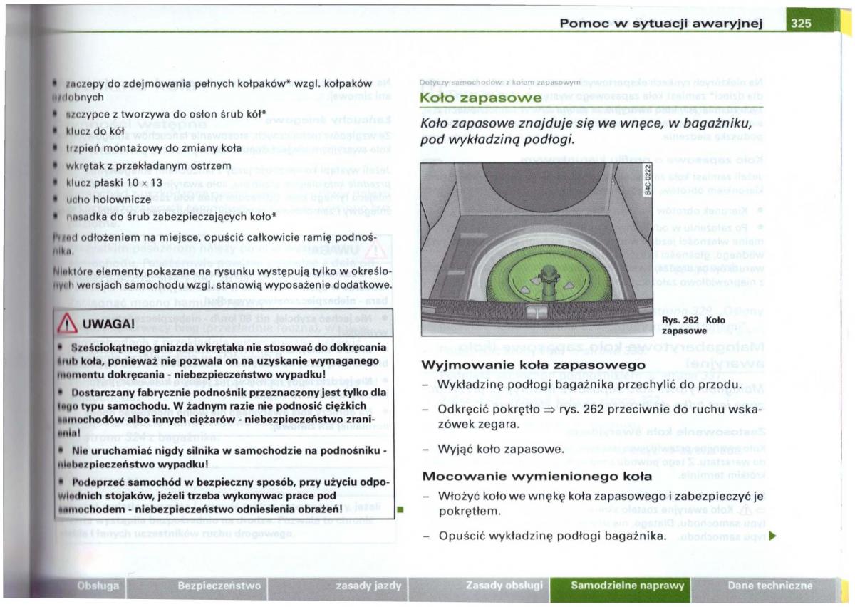 Audi A6 C5 instrukcja obslugi / page 316