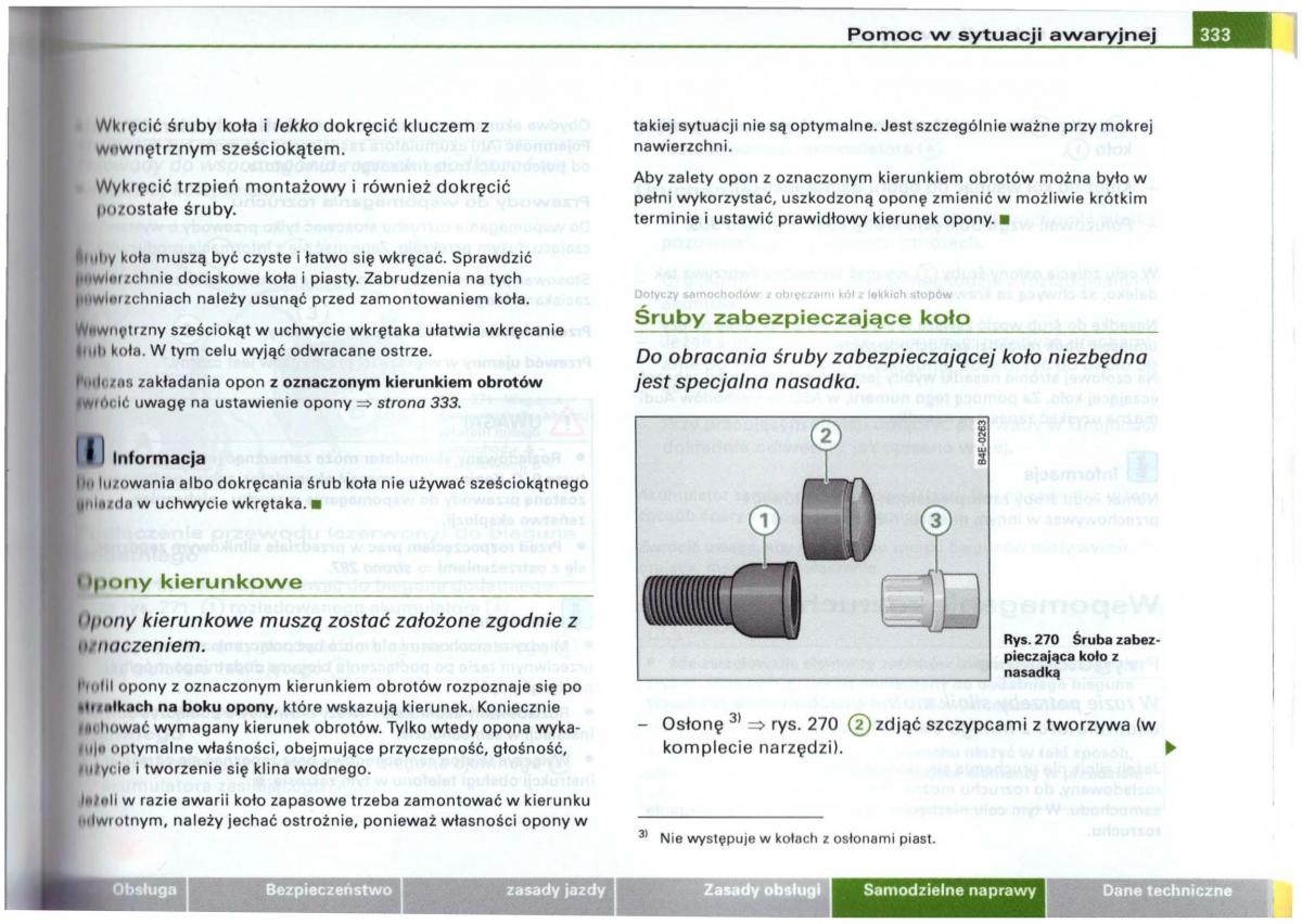 Audi A6 C5 instrukcja obslugi / page 324