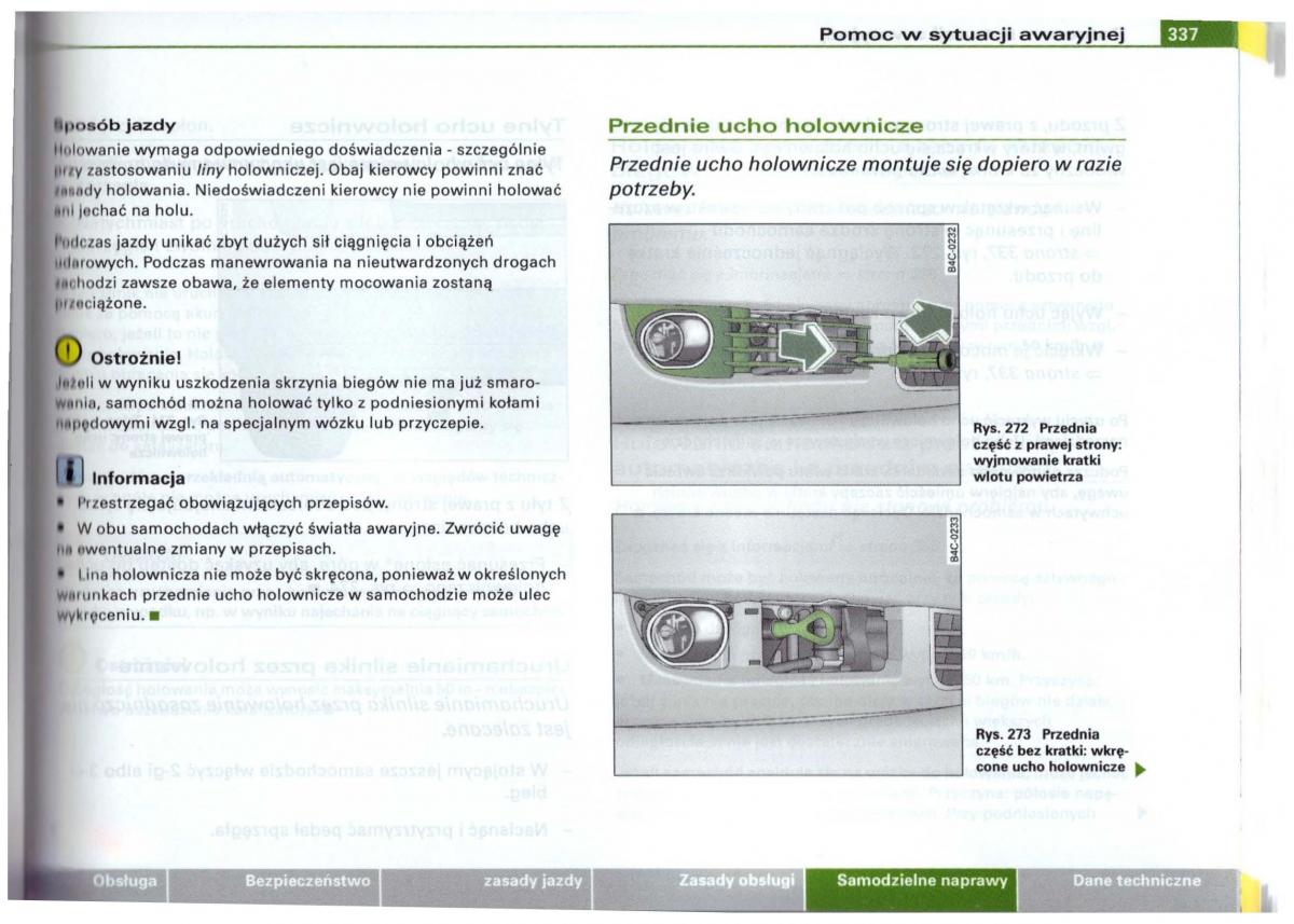 Audi A6 C5 instrukcja obslugi / page 328