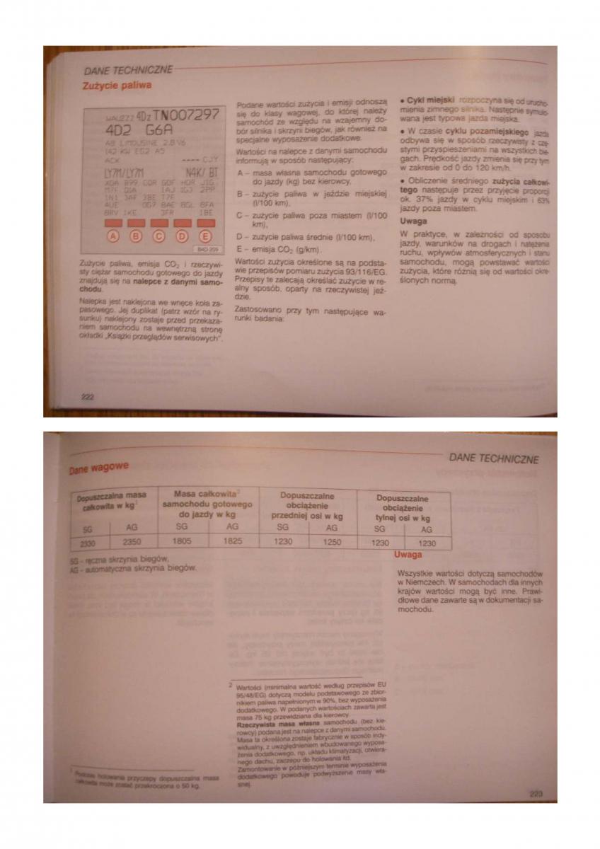 Audi S8 D2 instrukcja obslugi / page 109