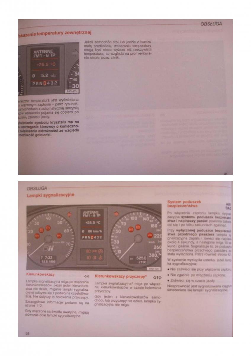 Audi S8 D2 instrukcja obslugi / page 45