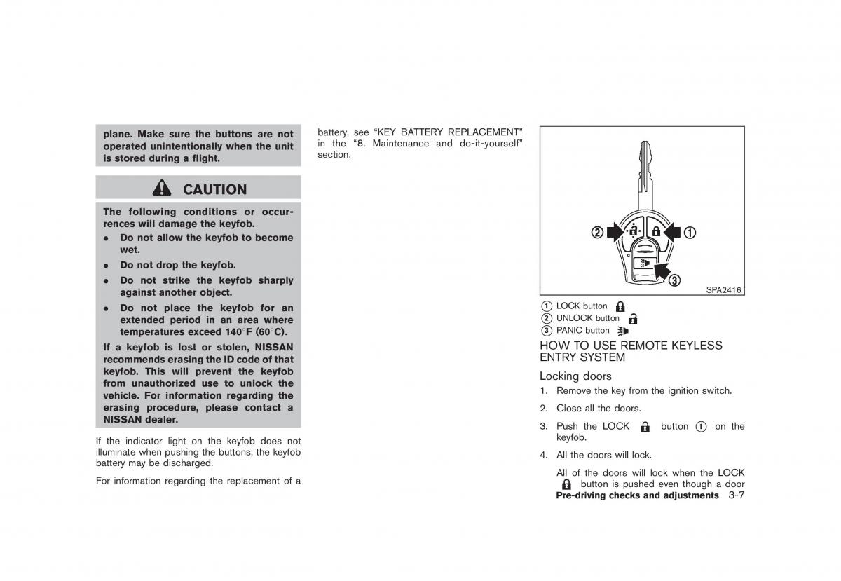 Nissan Cube III 3 owners manual / page 121