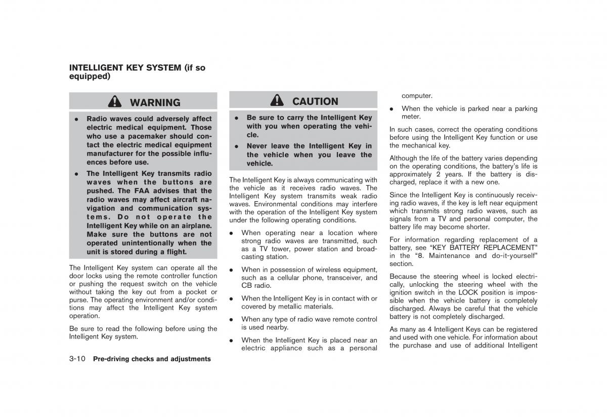 Nissan Cube III 3 owners manual / page 124