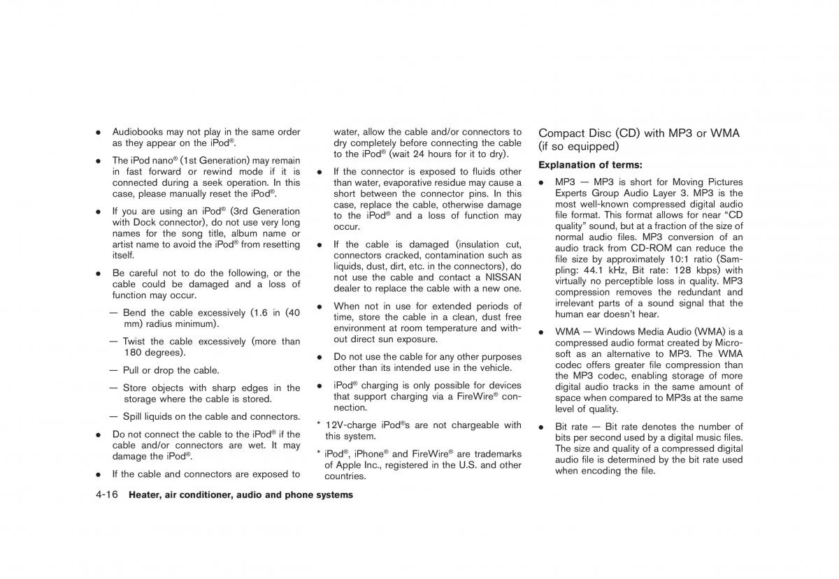 Nissan Cube III 3 owners manual / page 158