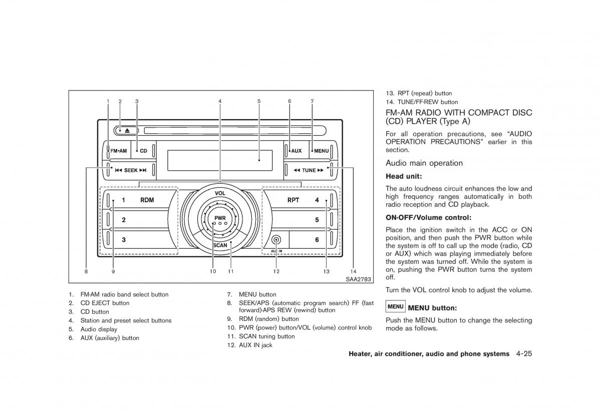 Nissan Cube III 3 owners manual / page 167