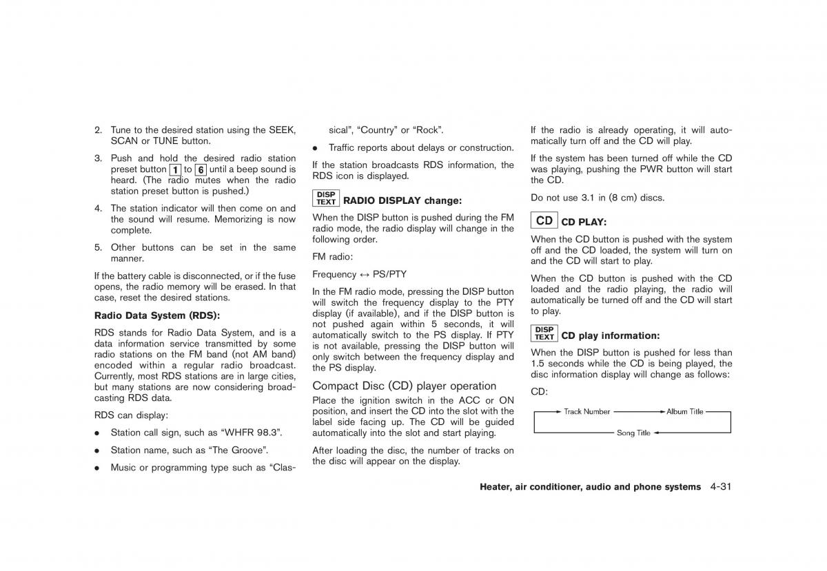 Nissan Cube III 3 owners manual / page 173