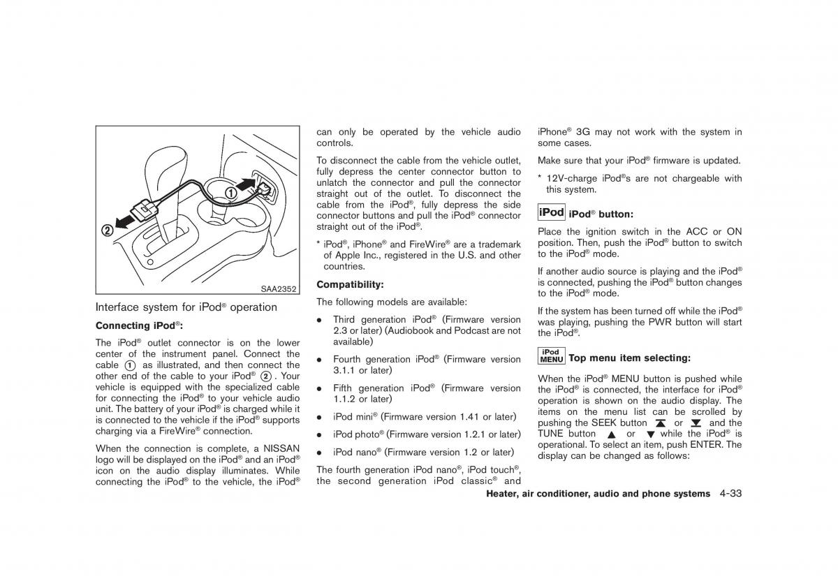 Nissan Cube III 3 owners manual / page 175