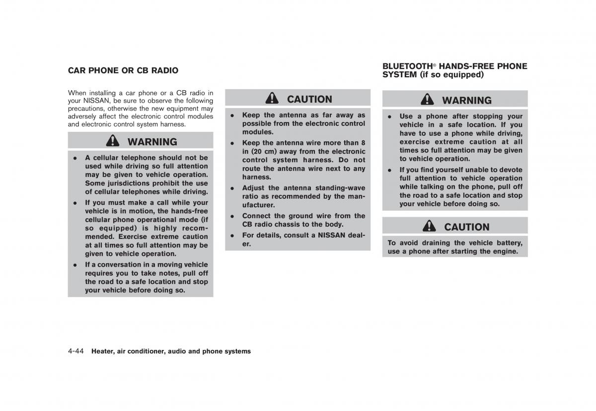 Nissan Cube III 3 owners manual / page 186