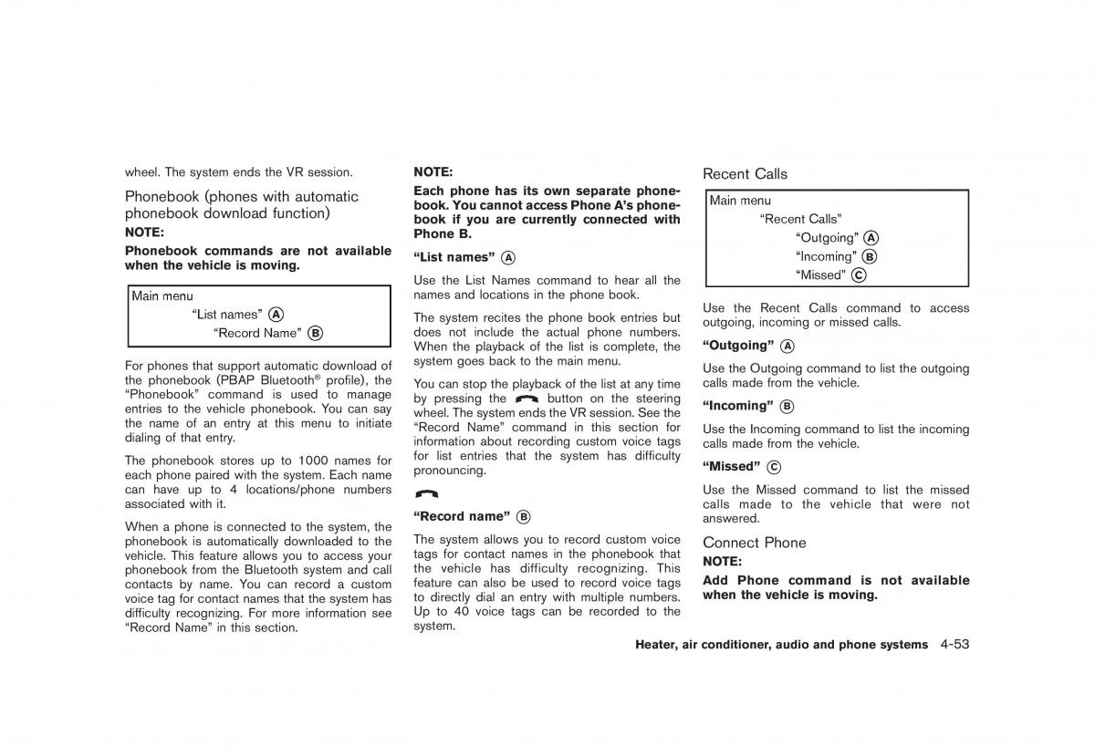 Nissan Cube III 3 owners manual / page 195