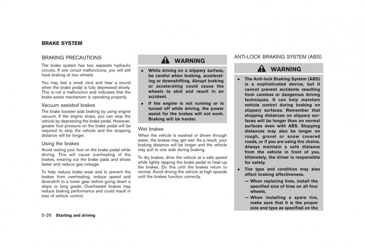 Nissan Cube III 3 owners manual / page 226