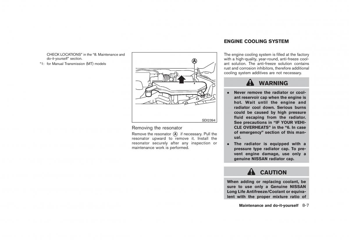 Nissan Cube III 3 owners manual / page 265