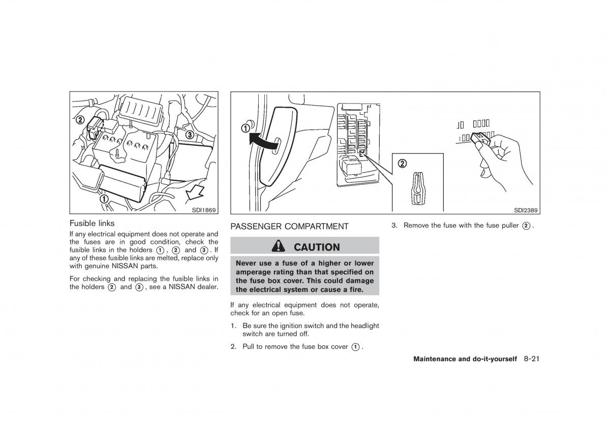 Nissan Cube III 3 owners manual / page 279