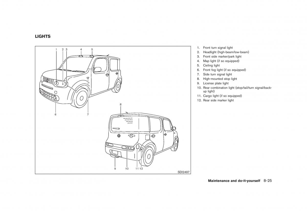 Nissan Cube III 3 owners manual / page 283