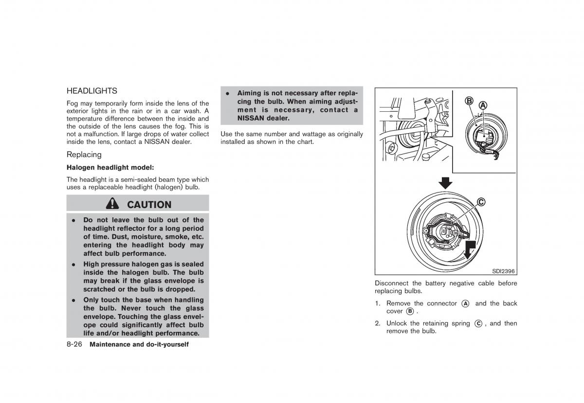 Nissan Cube III 3 owners manual / page 284