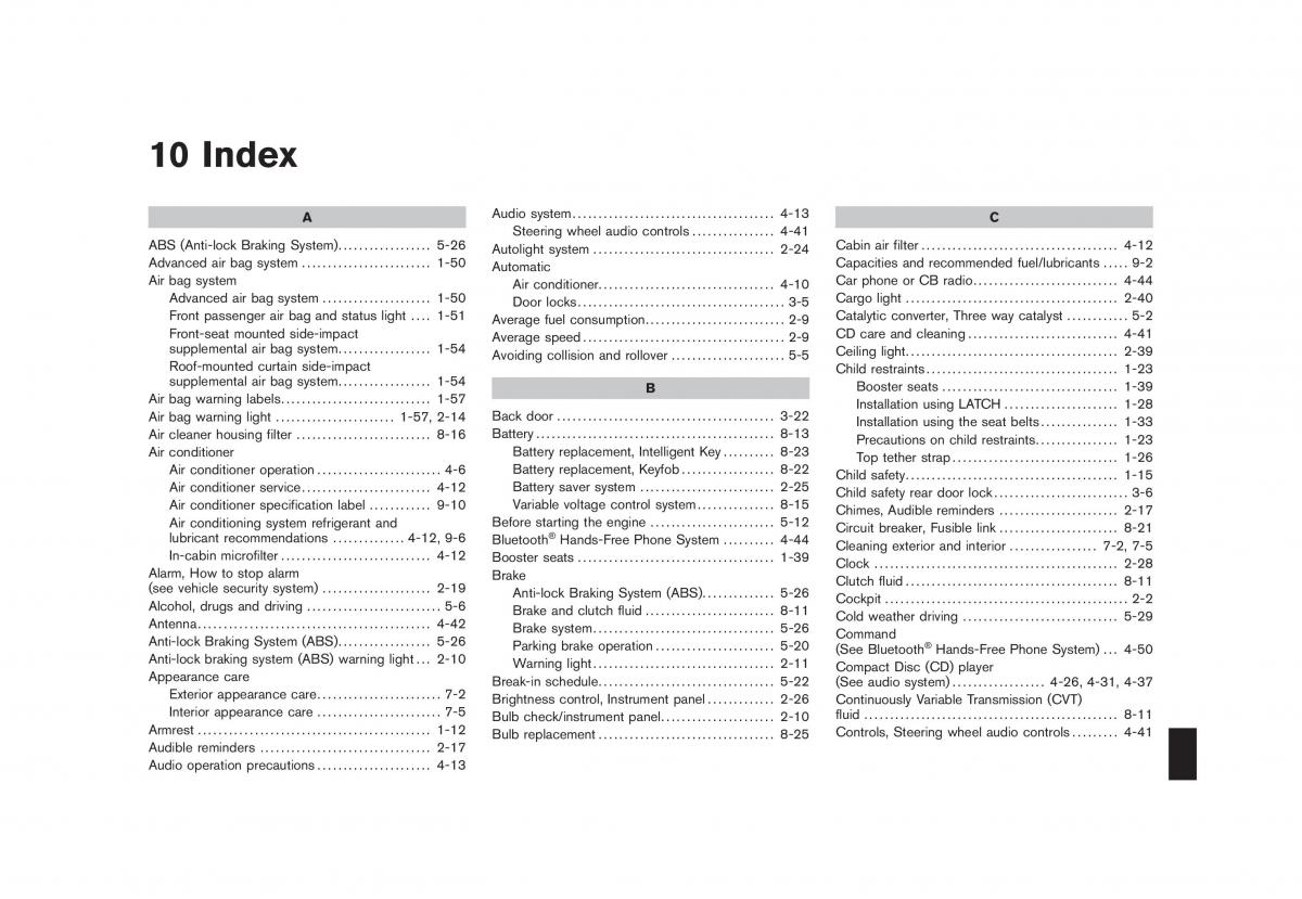 Nissan Cube III 3 owners manual / page 321