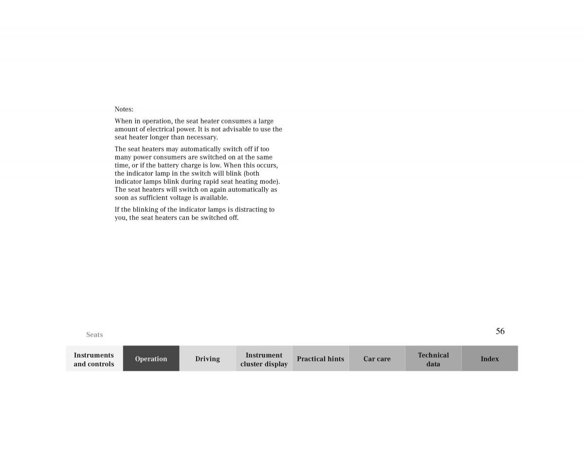 Mercedes Benz CLK Cabrio W208 owners manual / page 56