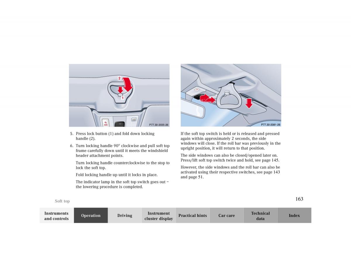 Mercedes Benz CLK Cabrio W208 owners manual / page 163