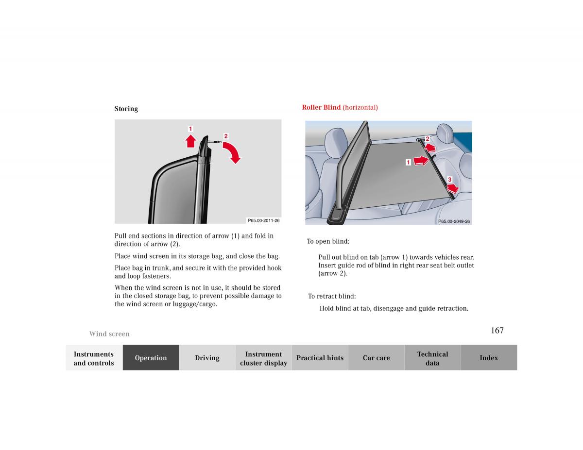 Mercedes Benz CLK Cabrio W208 owners manual / page 167