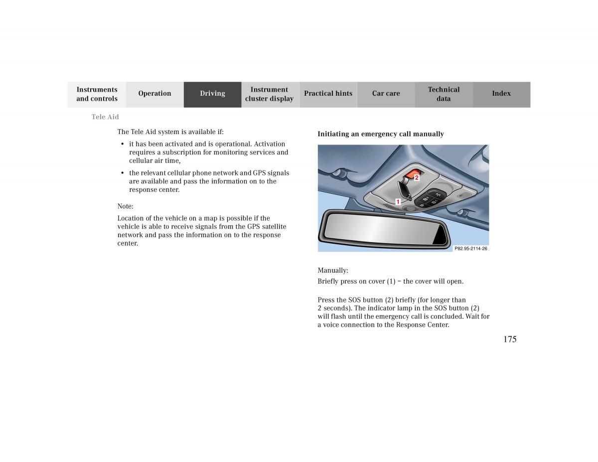 Mercedes Benz CLK Cabrio W208 owners manual / page 175