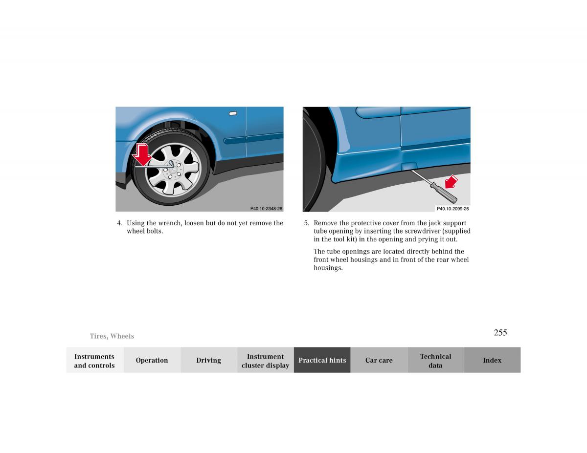 Mercedes Benz CLK Cabrio W208 owners manual / page 255