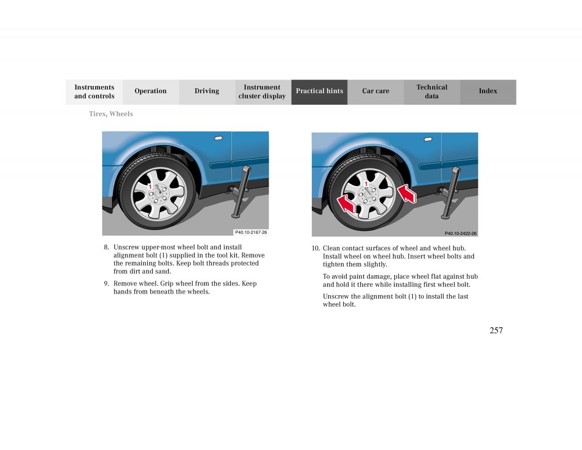 Mercedes Benz CLK Cabrio W208 owners manual / page 257