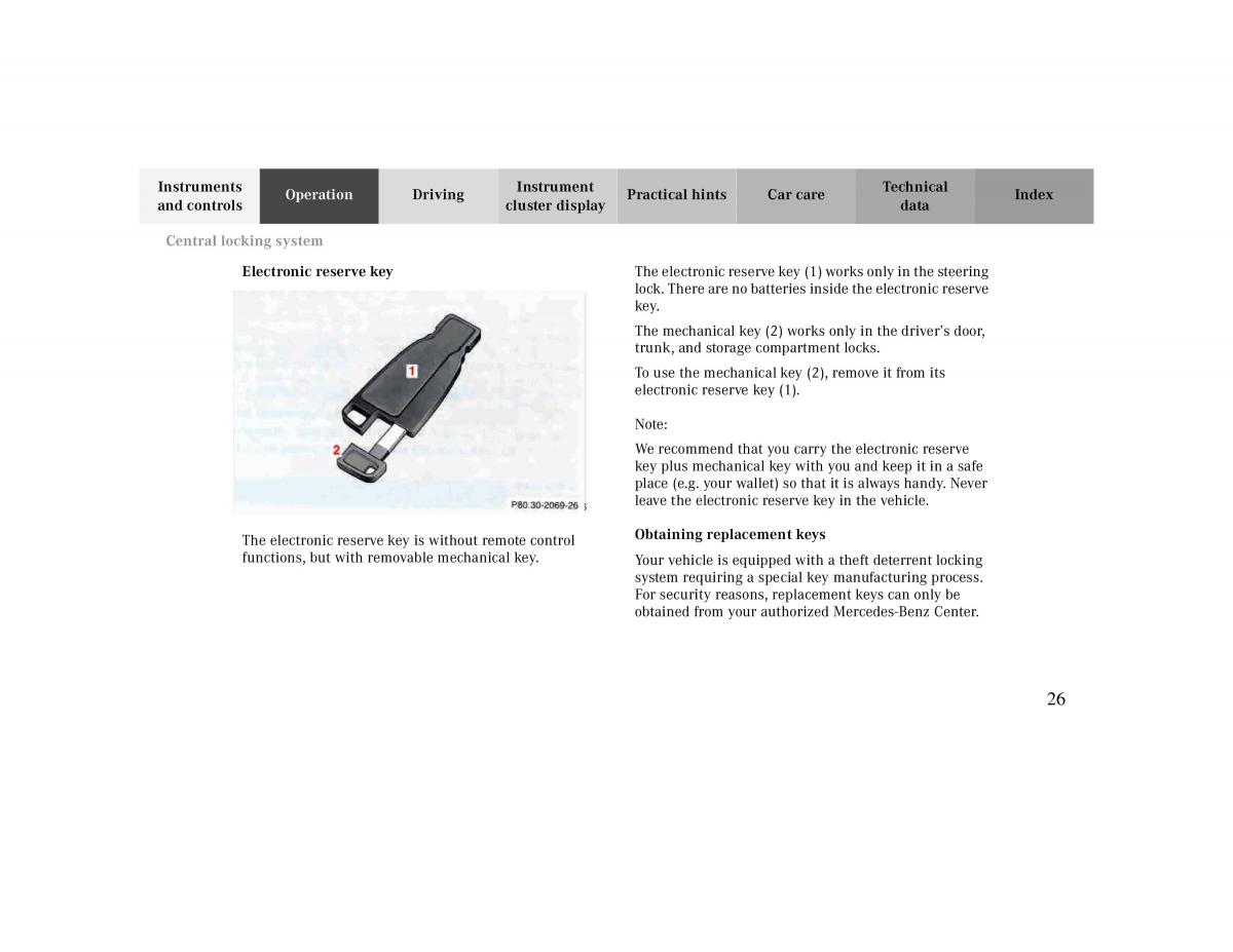 Mercedes Benz CLK Cabrio W208 owners manual / page 26