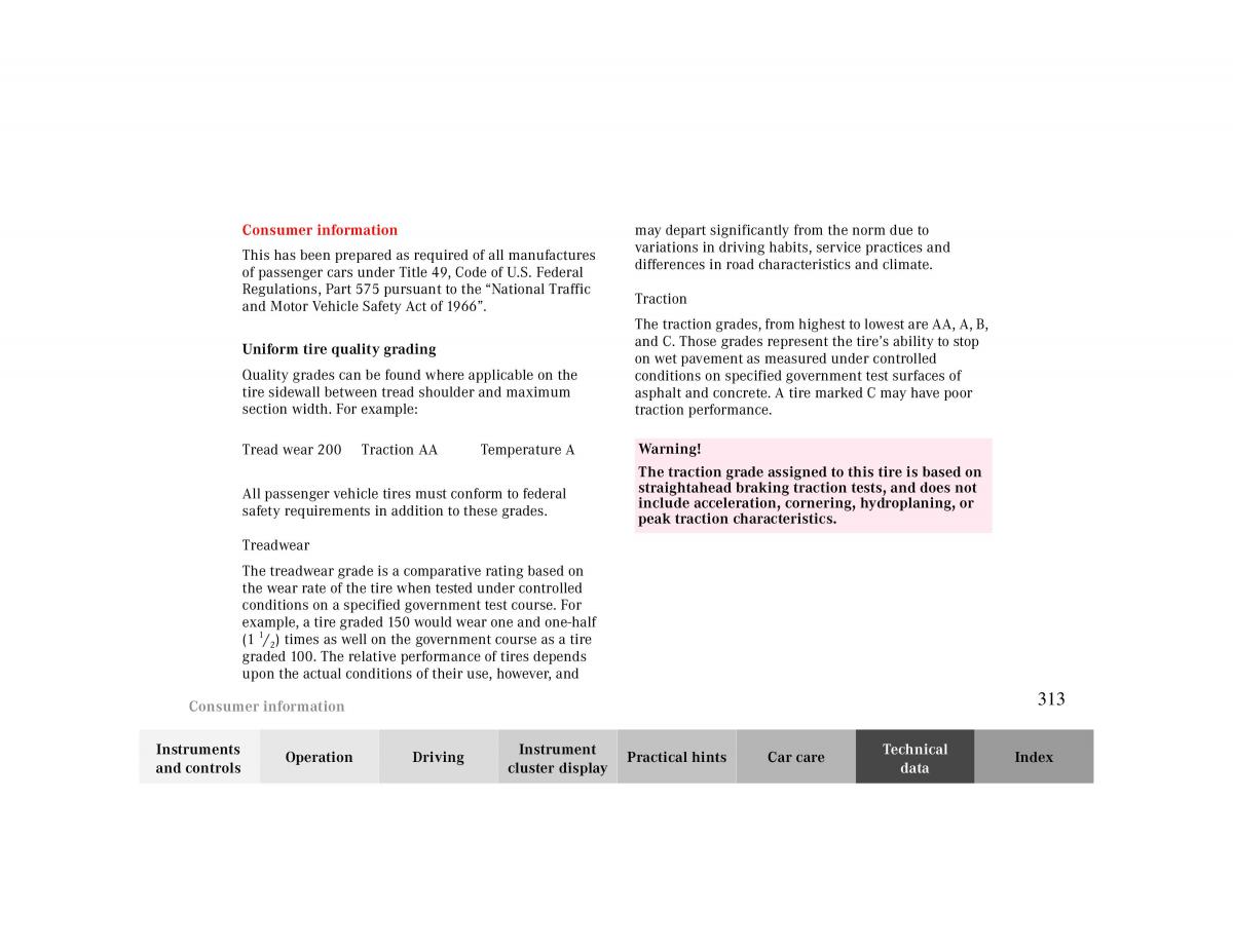 Mercedes Benz CLK Cabrio W208 owners manual / page 313