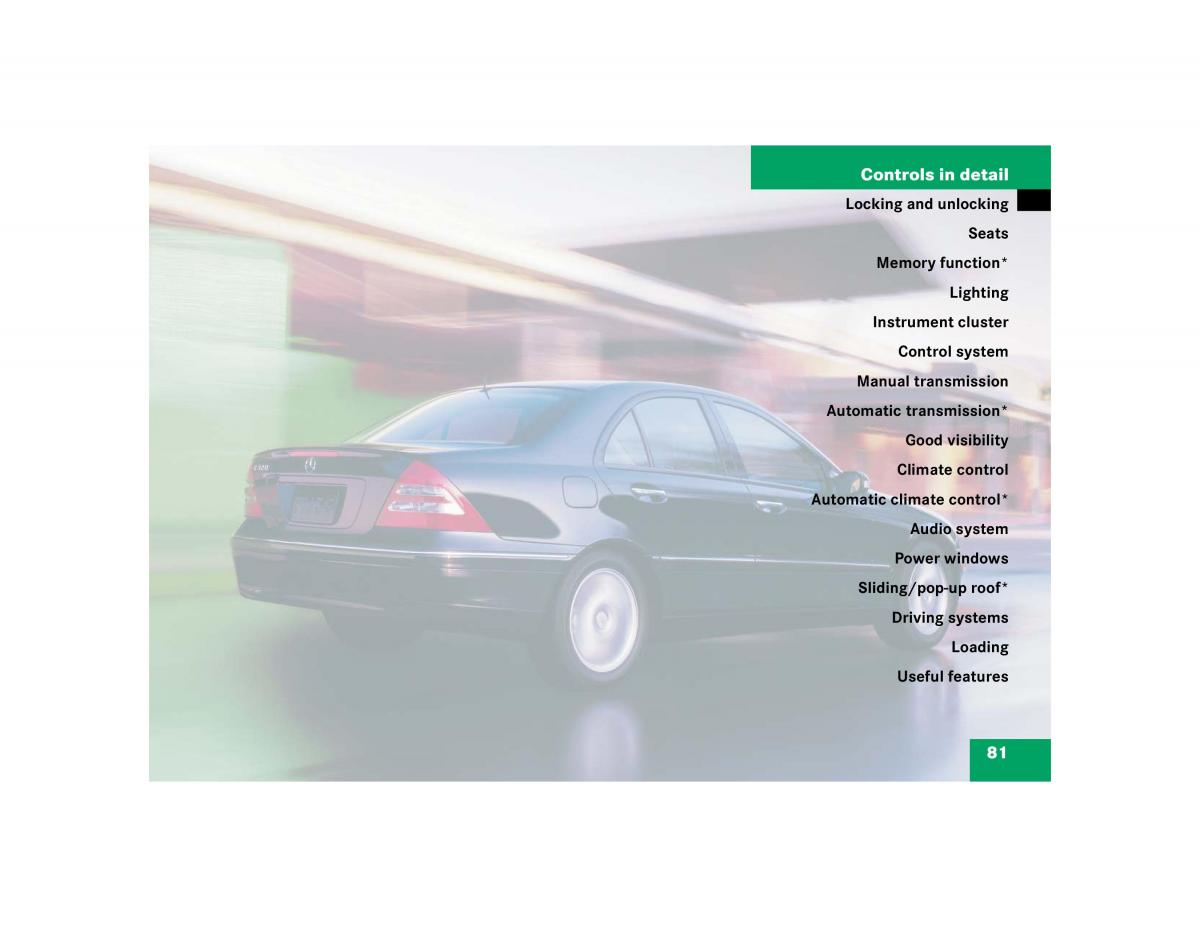 Mercedes Benz C Class W203 owners manual / page 81