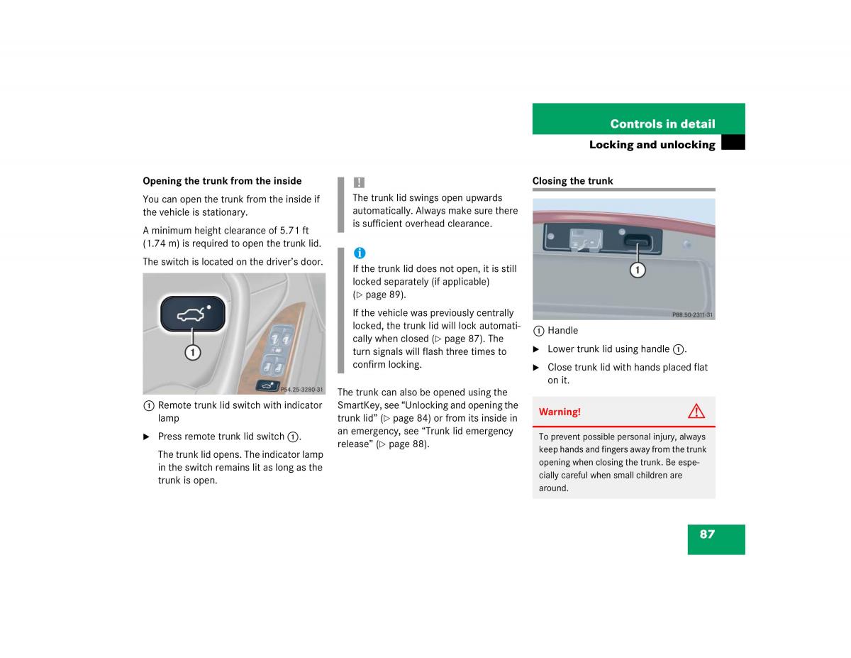 manual mercedes c mercedes benz c class w203 owners manual / page 87