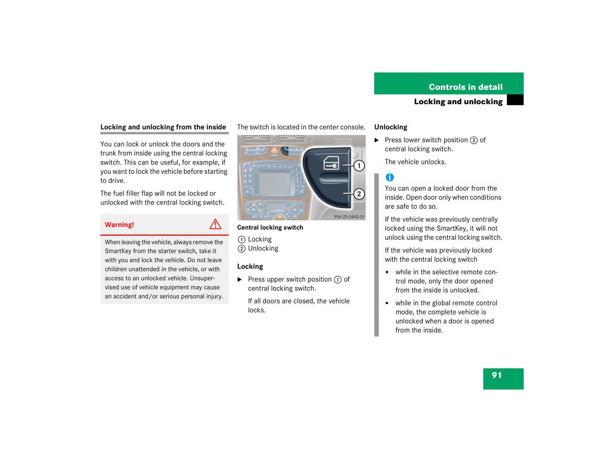 manual mercedes c mercedes benz c class w203 owners manual / page 91