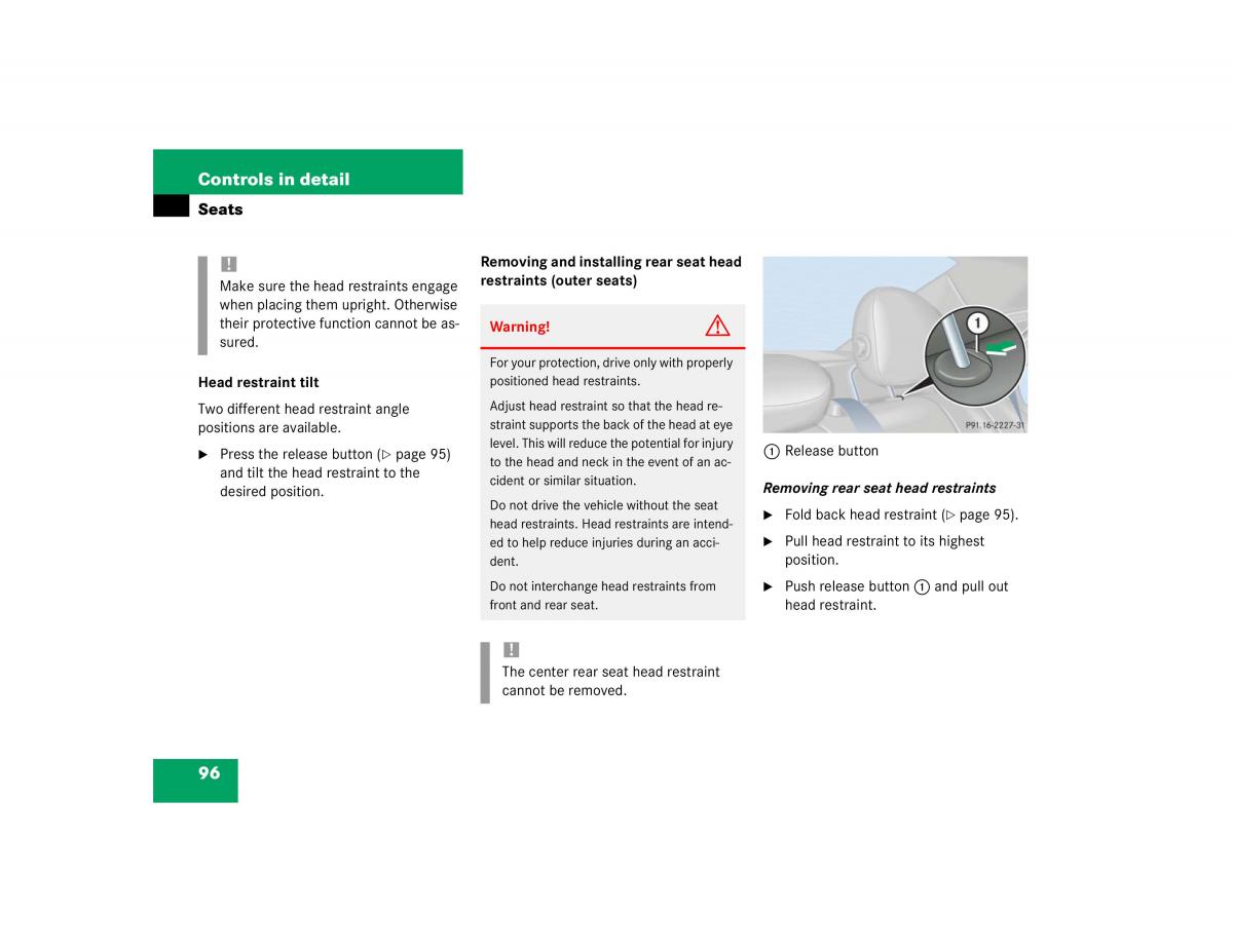 manual mercedes c mercedes benz c class w203 owners manual / page 96