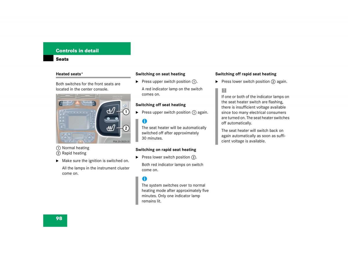 manual mercedes c mercedes benz c class w203 owners manual / page 98