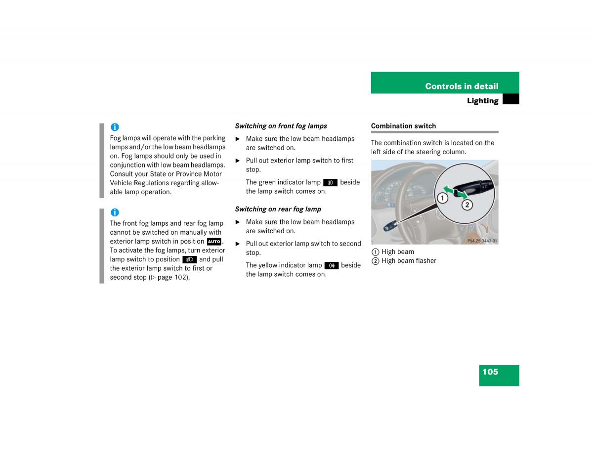 Mercedes Benz C Class W203 owners manual / page 105