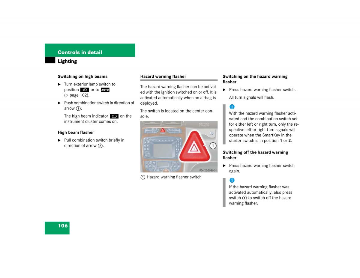 Mercedes Benz C Class W203 owners manual / page 106