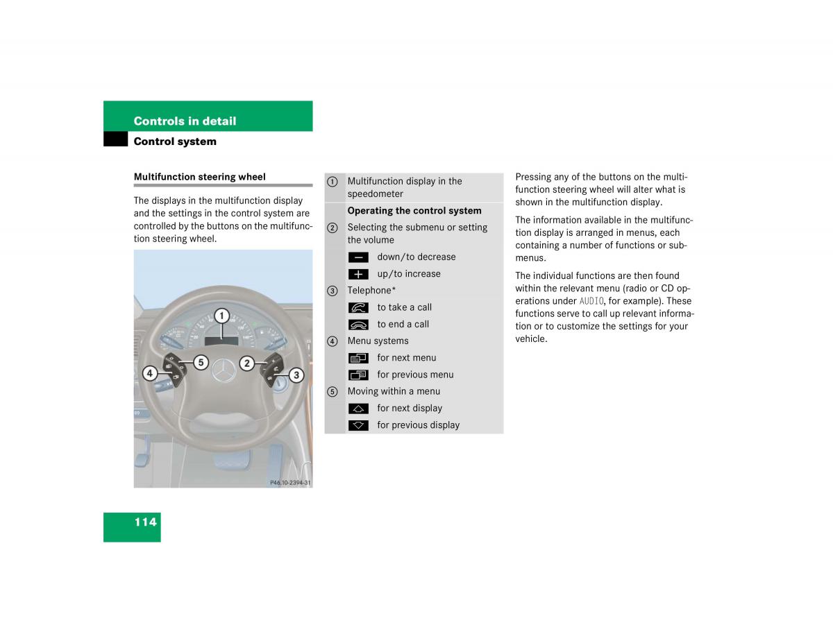 manual mercedes c mercedes benz c class w203 owners manual / page 114