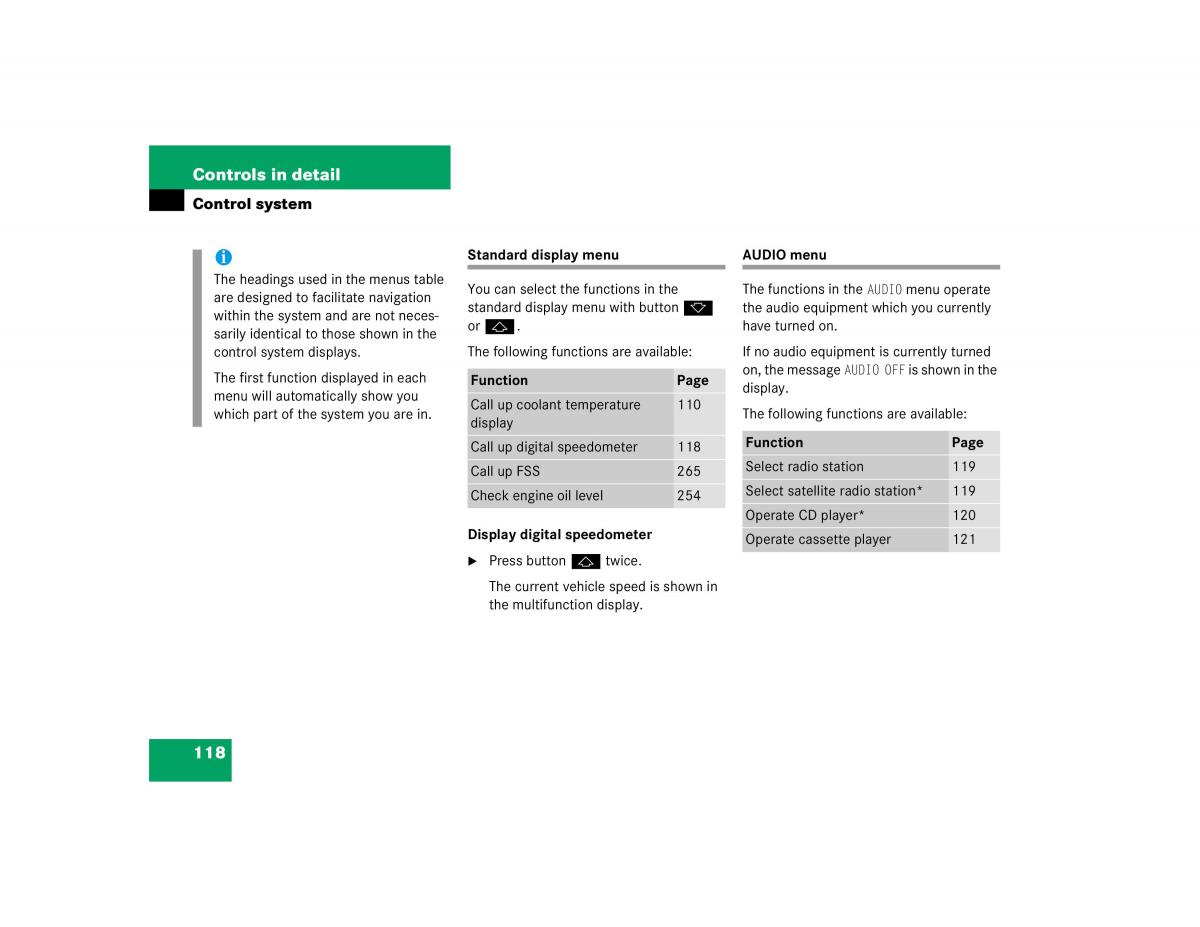 manual mercedes c mercedes benz c class w203 owners manual / page 118