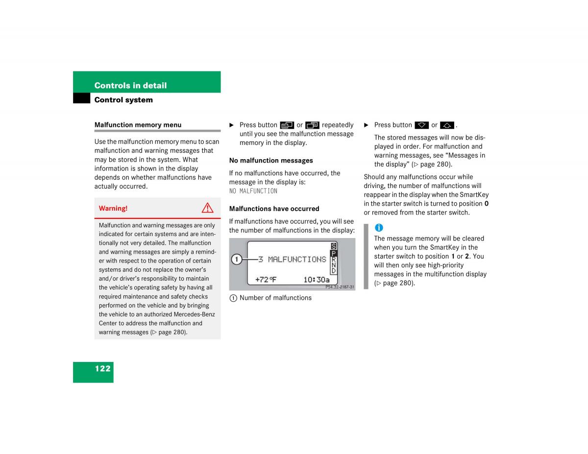 Mercedes Benz C Class W203 owners manual / page 122