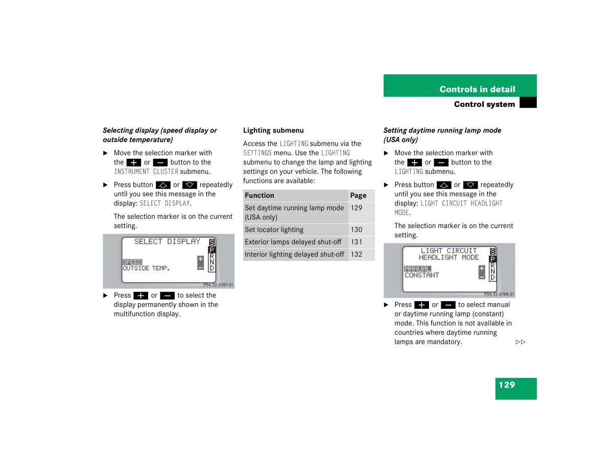 manual mercedes c mercedes benz c class w203 owners manual / page 129