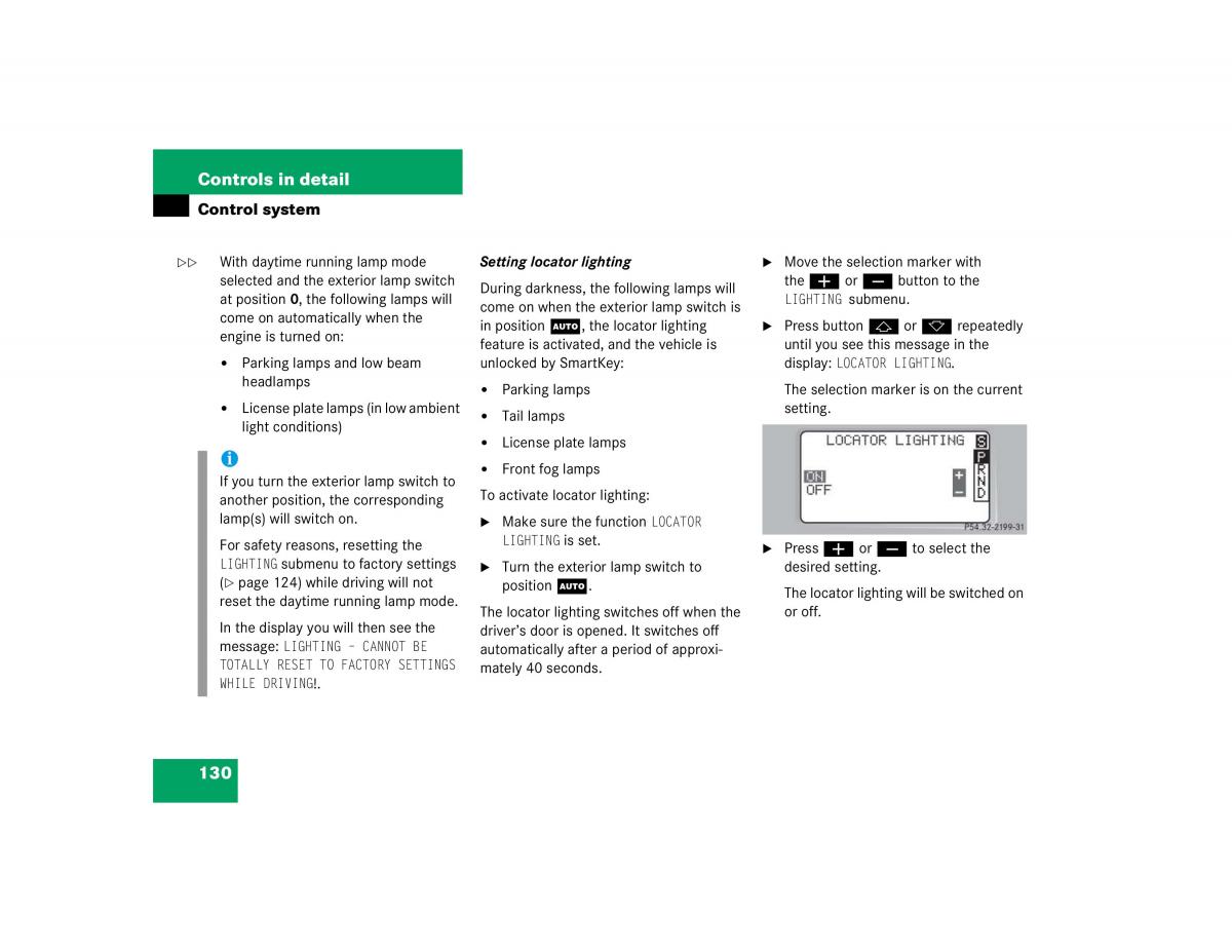 manual mercedes c mercedes benz c class w203 owners manual / page 130