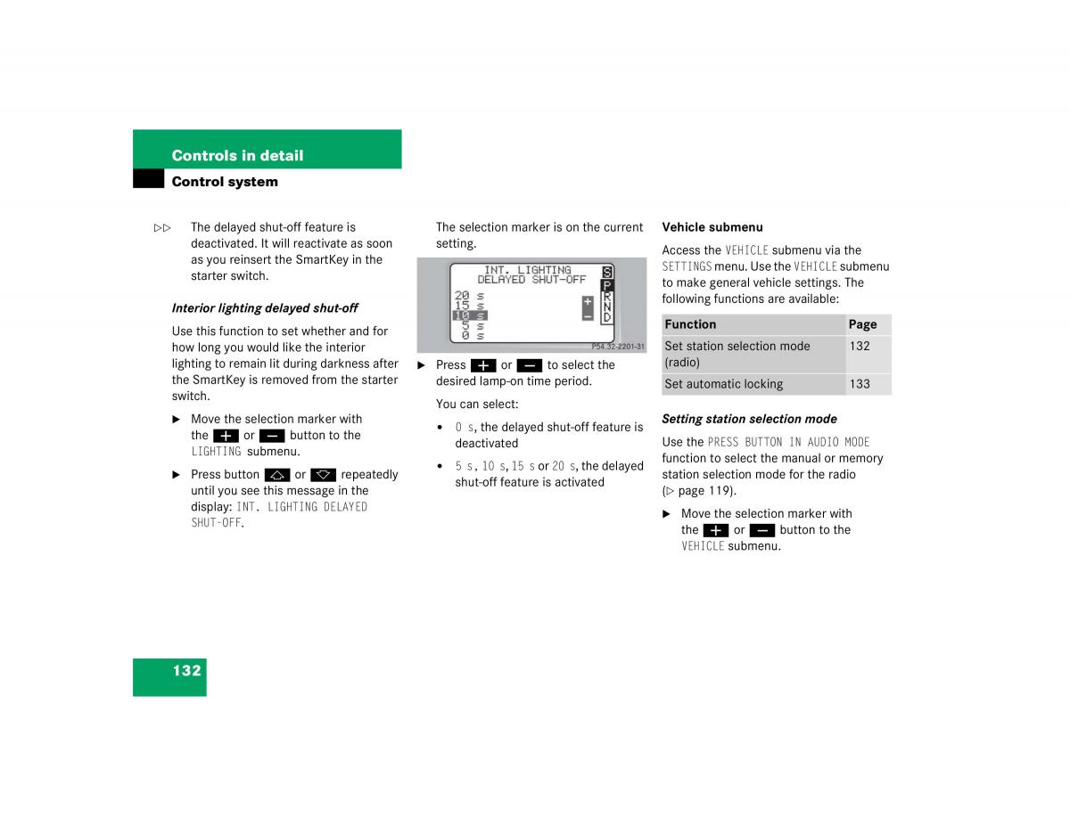 Mercedes Benz C Class W203 owners manual / page 132