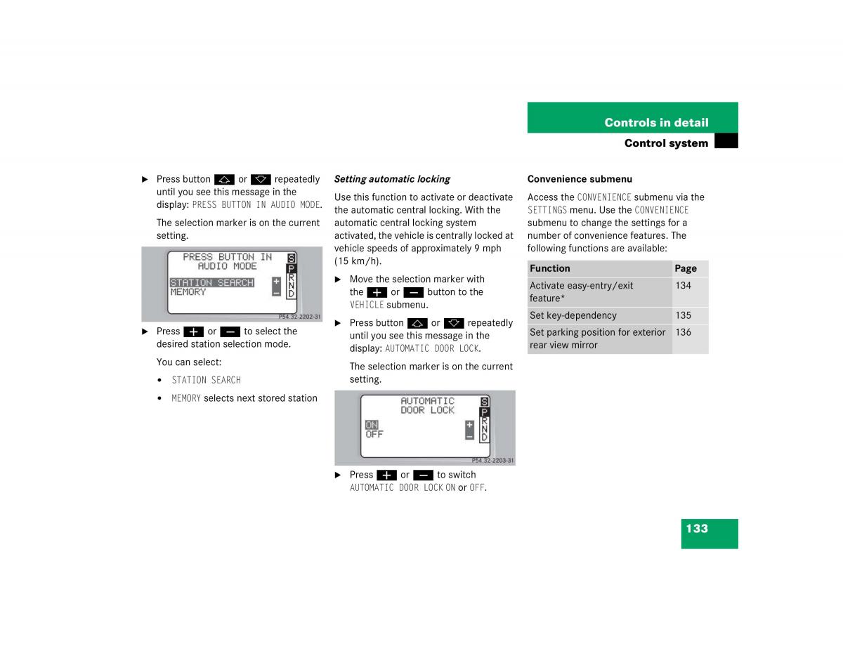 manual mercedes c mercedes benz c class w203 owners manual / page 133