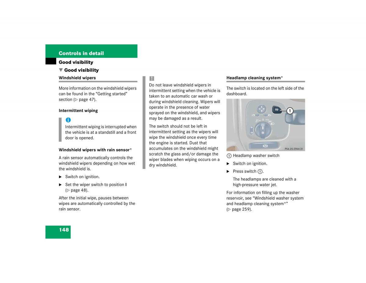 Mercedes Benz C Class W203 owners manual / page 148