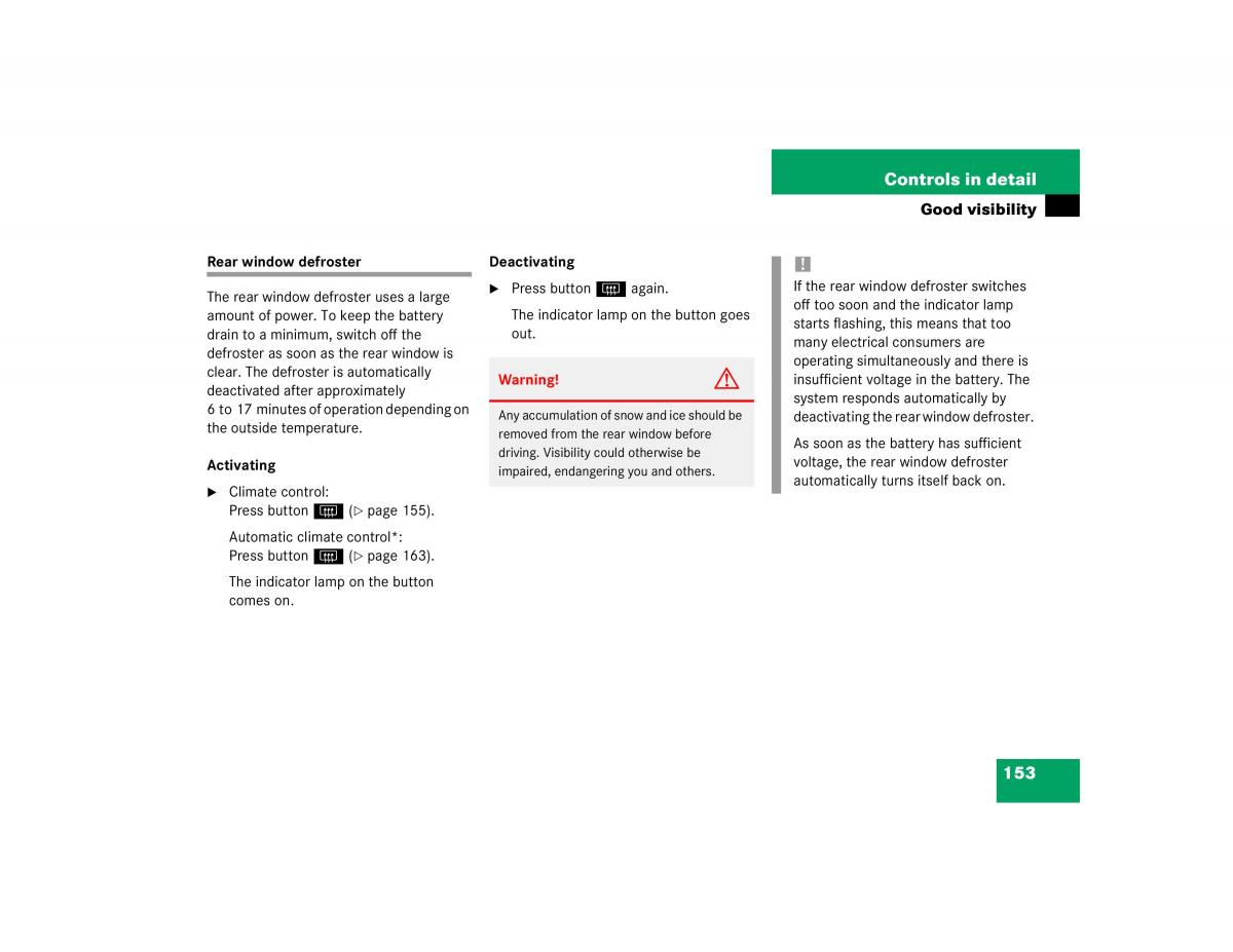 Mercedes Benz C Class W203 owners manual / page 153