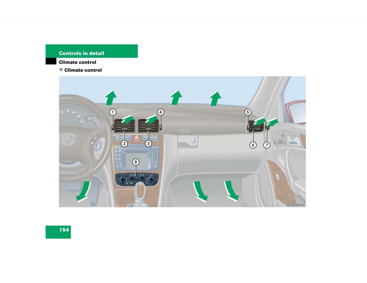 Mercedes Benz C Class W203 owners manual / page 154