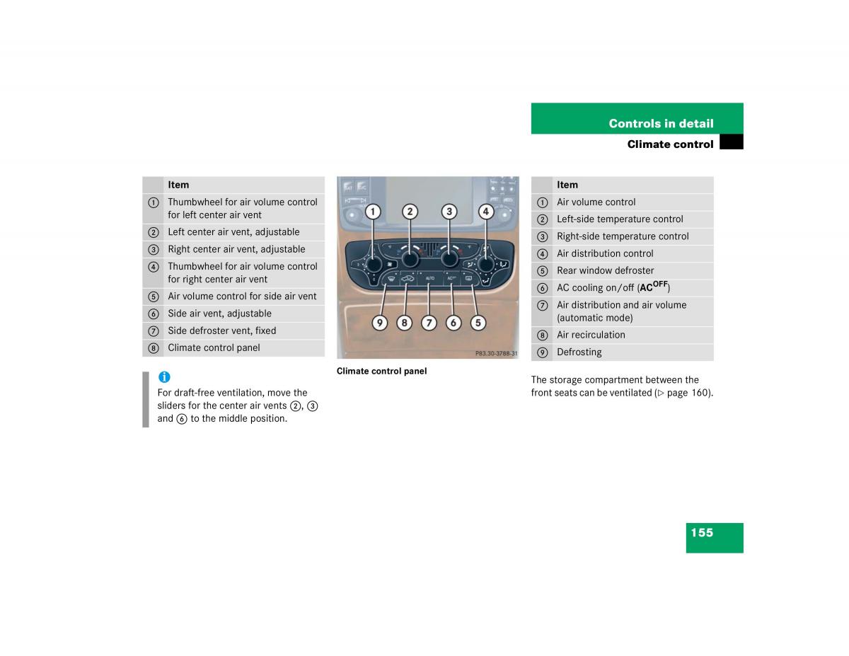 Mercedes Benz C Class W203 owners manual / page 155